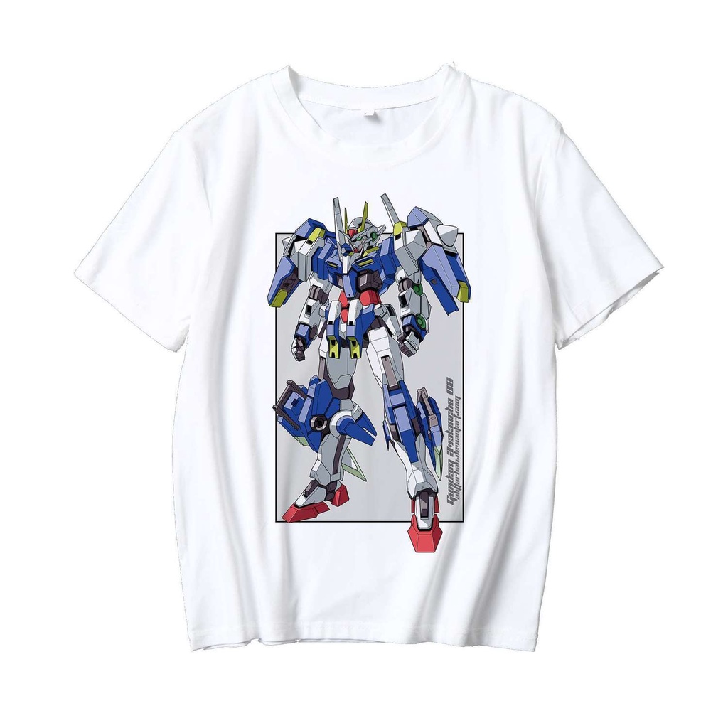 เสื้อยืดผ้าฝ้ายพิมพ์ลายแฟชั่น Gundam Strike Freedom Gundam UC Unicorn ภาพเคลื่อนไหว 2 มิติอุปกรณ์ต่อพ่วงนักเรียนแขนสั้นเ