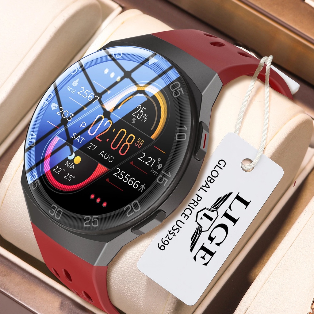 Lige นาฬิกาข้อมือสมาร์ทวอทช์ หน้าจอสัมผัส ขนาด 1.28 นิ้ว กันน้ํา สําหรับ Huawei Xiaomi