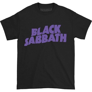 HH เสื้อยืดผู้ชาย Bravado Mens Black Sabbath Classic Logo T Shirt Mens Womens T-shirts คอกลม