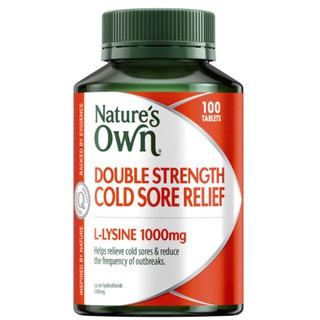 Natures Own Double Strength Cold Sore Relief L-Lysine 1000mg 100 Tablets