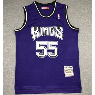 ใหม่ NBA Sacramento Kings ปี 1998-99 สําหรับผู้ชาย #เสื้อกีฬาบาสเก็ตบอล ปักลาย Jason Williams สีม่วง สไตล์วินเทจ 55