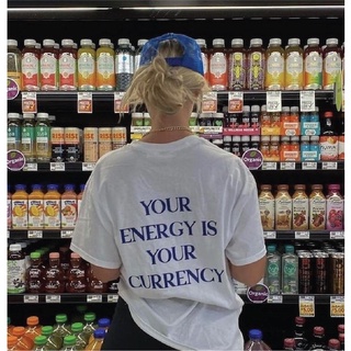 💙Your energy is your currency T-Shirt💙 คอตตอน100% คอมบ์อย่างดี นุ่มนิ่มมาก