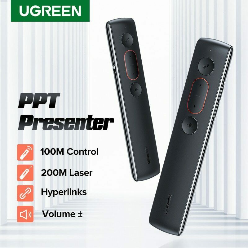 Ugreen Wireless Presenter Laser Pointer For Powerpoint Prezi PDF 2.4GHz Remote Control Pen(60327,607