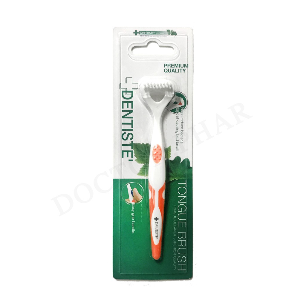 (✅ร้านเภสัชกร✅) Dentiste Tongue Brush *New Edition* ที่แปรงลิ้นแบบขนแปรง (ที่ขูดลิ้น แปรงกวาดลิ้น เดนทิสเต้) *ด้ามคละสี ราคา ถูกที่สุด ดีลบีเคเค แกลเลอรีภาพที่ 2
