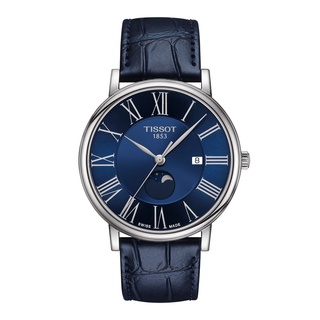 Tissot Carson Premium Gent Moonphase ทิสโซต์ คาร์สัน พรีเมี่ยม เจนท์ มูนเฟส T1224231604300 สีน้ำเงิน นาฬิกาผู้ชาย