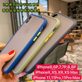 รุ่นใหม่ Case iPhone X / XS เคสกันกระแทก ปุ่มสีผิวด้าน ขอบนิ่มหลังแข็ง เคสโทรศัพท์ ไอโฟน [ ส่งจากไทย ]