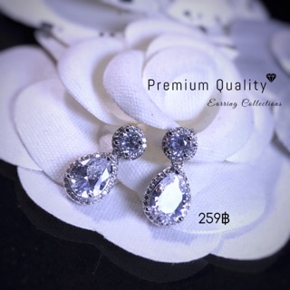 ♥︎Premium♥︎ ต่างหูเพชรหยดน้ำ 259฿