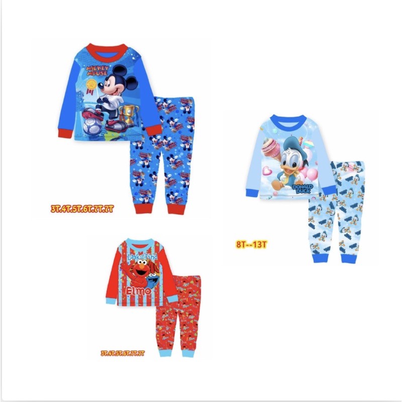 ผู้ขายท้องถิ่นอายุ 3 ปีถึง 13 ปี CuddleMe ชุดนอนเด็ก Elmo Donald Duck Mickey Mouse