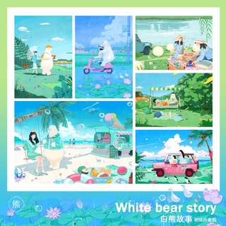 โปสการ์ด White bear story set