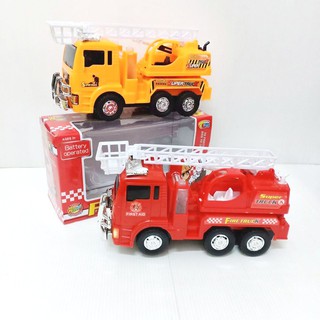 รถดับเพลิง ใส่ถ่าน วิ่งได้ มีเสียง มีไฟ FIRE RESCUE TRUCK B/O Light &amp; Sound รถยาว 24 ซม.