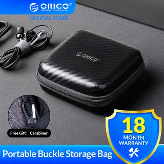 ราคาORICO Headphone Case Bag Portable Earphone Earbuds Hard Box Storage for Memory Card USB Cable Organizer Mini Earphone Bag-Black（PBS95）