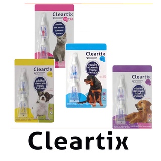 Cleartix 1 แผง (2 หลอด) ผลิตภัณฑ์ป้องกันหมัดและเห็บ ยาหยดกำจัดเห็บหมัด สุนัข แมว