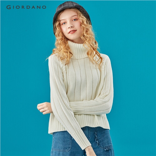 GIORDANO WOMEN Cable knitted turtleneck sweater 05359855