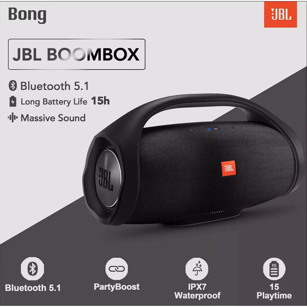 JBL_Boombox ลำโพงบลูทูธ เครื่องเสียง Bluetooth ลำโพงกลางแจ้ง บลูทูธไร้สายBluetooth Speaker Boombox Portable 7j2q1