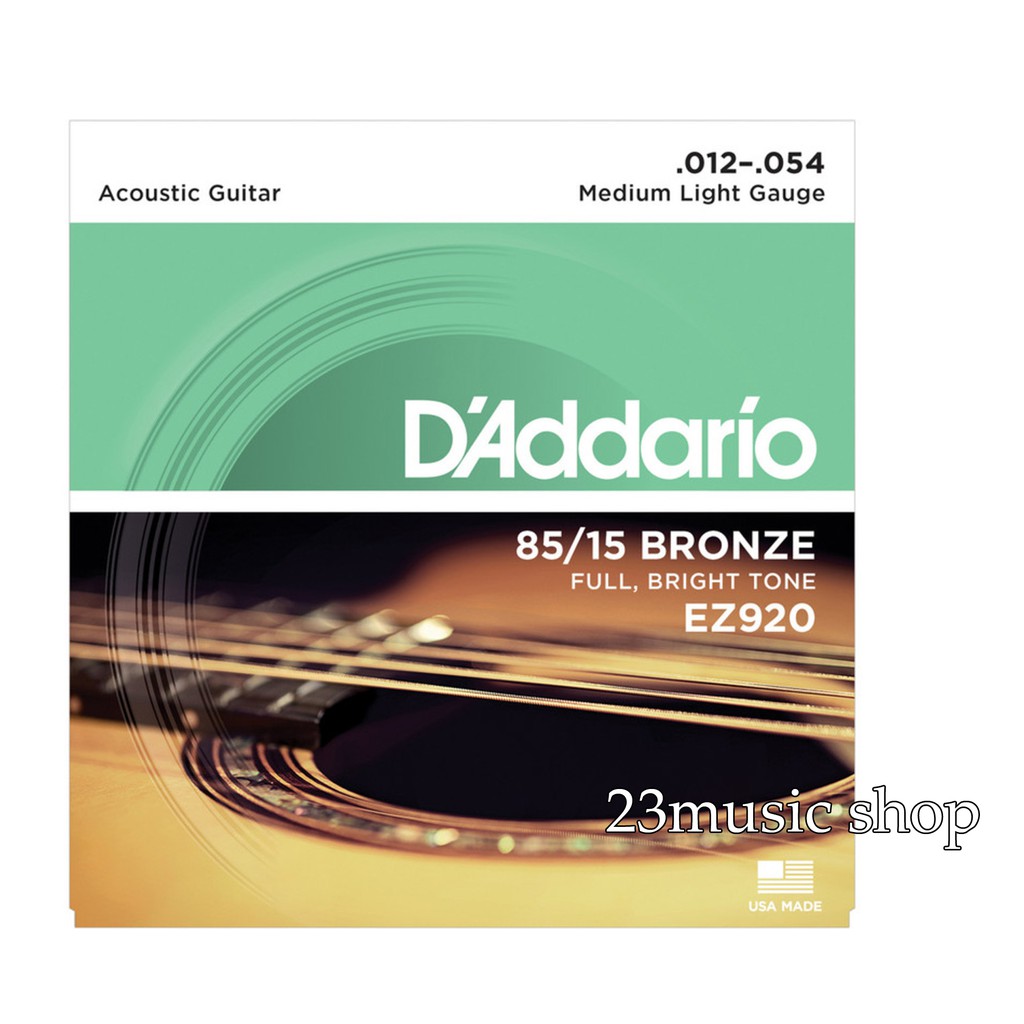 (ของแท้ 100%) สายกีต้าร์โปร่ง D'Addario EZ920 เบอร์ 12 สายกีต้าร์ เบอร์ 12 ez-920