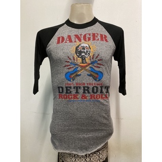 เสื้อยืด แขนสามส่วน DANGER สไตล์วินเทจ