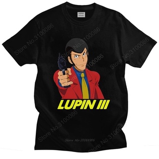 เสื้อยืดผ้าฝ้ายพิมพ์ลาย เสื้อยืดแขนสั้น ผ้าฝ้ายแท้ พิมพ์ลายมังงะ Kawaii Lupin The Third สําหรับผู้ชาย