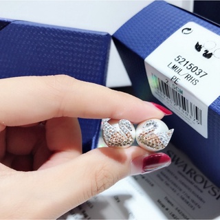 SWAROVSKI S925ต่างหูเงินแท้หงส์ 5215037S รวมอุปกรณ์ทั้งหมด