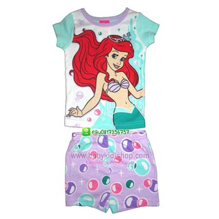 ชุดเสื้อยืด+กางเกงขาสั้น ลาย Ariel จาก little mermaid น่ารักมากค่ะ ผ้ายืดเนื้อนิ่ม ยืดหยุ่นสูง 1-3  ขวบ