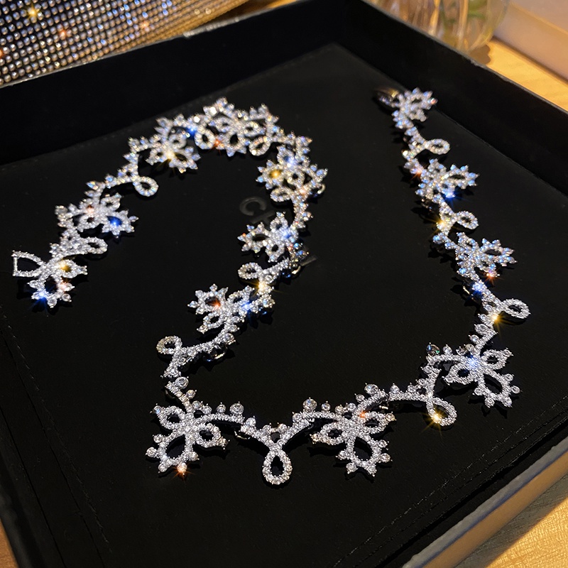 สร้อยคอโชคเกอร์ลายดอกองุ่นและหินคุณภาพสูง_ม1581