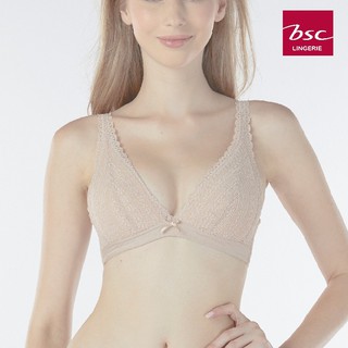 BSC Lingerie ชุดชั้นในลูกไม้เซ๊กซี่ รูปแบบ Wireless Bra แบบเต้าทรงสามเหลี่ยม - BB3333 BE,BL