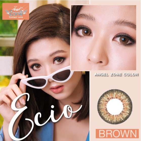 คอนแทคเลนส์ Angelzone Color รุ่น Ecio สีน้ำตาล (รายเดือน)