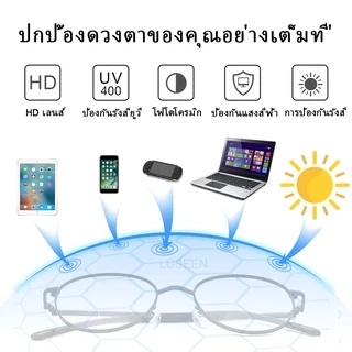 LUSEEN แว่นตา 2 in 1 แว่นตาโฟโตโครมิก ป้องกันรังสี สําหรับผู้หญิง เปลี่ยนเลนส์ได้ กรอบเเว่น ผู้ชาย ผู้หญิง กรอบแว่นตา AG2223