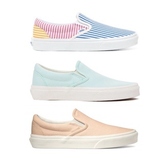 Vans รองเท้าผ้าใบ Slip-On Brushed Twill / Slip-On Deck Club Mix Stripes (3สี)