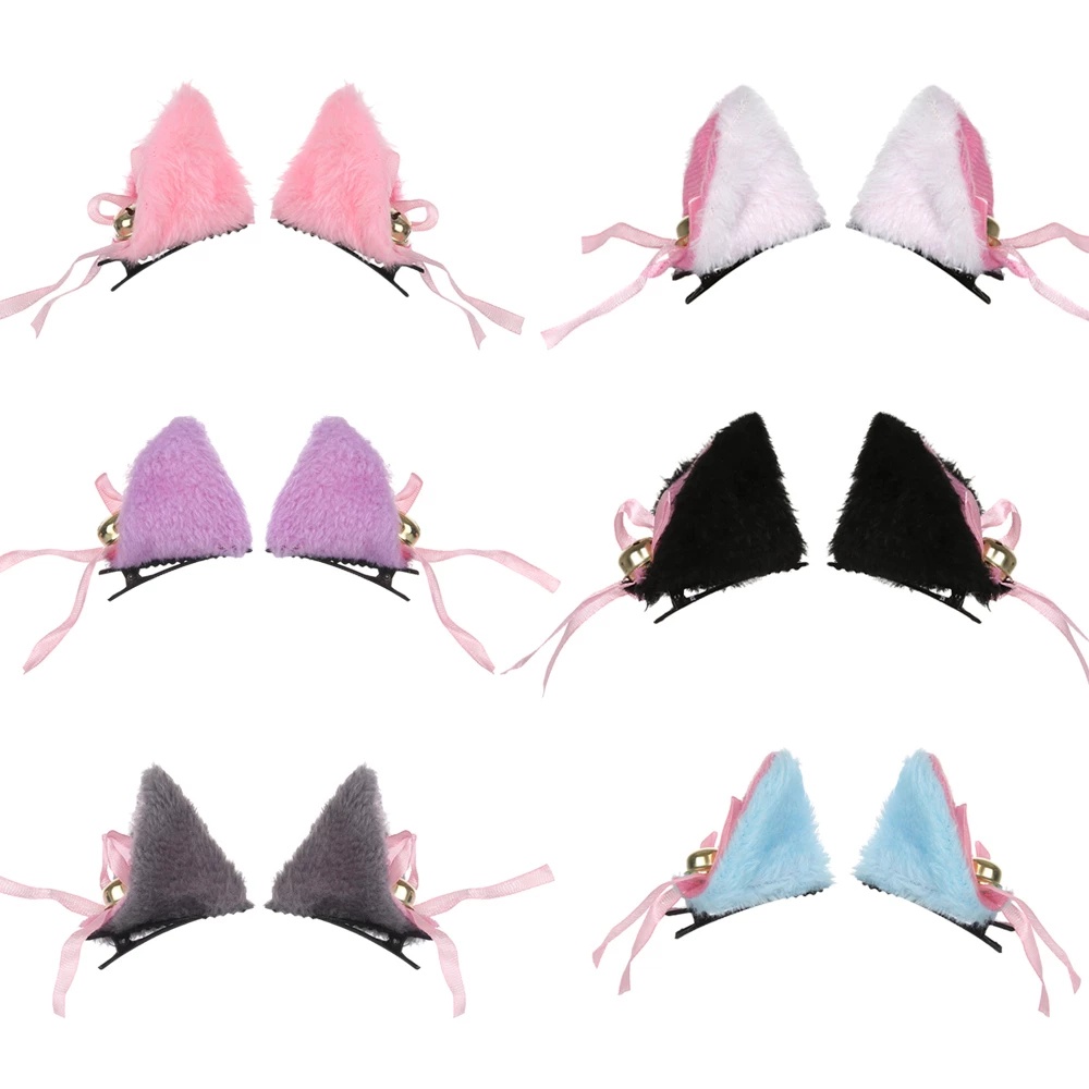 [Girls Cute Animal Hairs Clip] กิ๊บติดผมหูแมวน่ารักสําหรับผู้หญิง