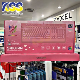 Onikuma Sakura Gaming Keyboard คีย์บอร์ดเกมมิ่ง คีย์บอร์ดเล่นเกม คีย์บอร์ดแป้นพิมพ์ภาษาไทย มีแสงไฟ RGB ปรับสว่าง