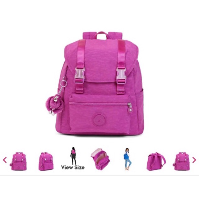กระเป๋าเป้ Kipling แท้ จากอเมริกา ขนาดกลาง ความจุ 17 ลิตร รุ่น Siggy Small Backpack - สีชมพูม่วง Purple Garden