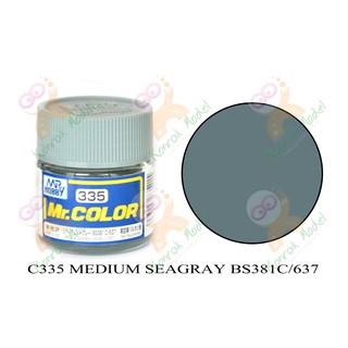 สีสูตรทินเนอร์ Mr.hobby Mr.color C335 Medium Seagray BS381C/637 Semi-Gloss 10ml