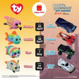 ของเล่น Mcdonalds happy meal Teenie TY and Fast &amp; Furious 2020 สําหรับเด็ก