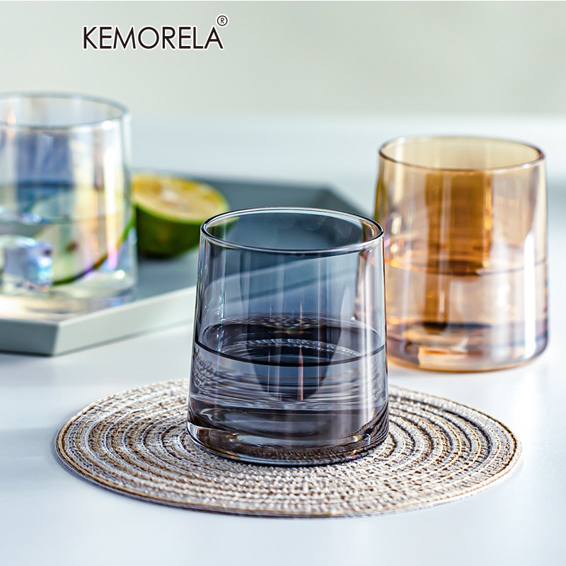 KEMORELA แก้วน้ํา แก้วเบียร์ วิสกี้ ก้นหนา หลากสี