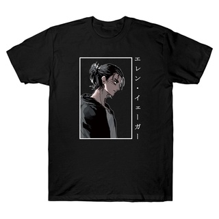 เสื้อยืดผ้าฝ้ายพิมพ์ลาย เสื้อยืด พิมพ์ลายการ์ตูนผ่าพิภพไททัน Eren Yeager สไตล์ญี่ปุ่น สําหรับผู้ชาย