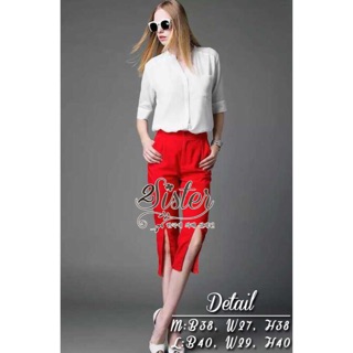 White top with pocket&amp;elegant Red