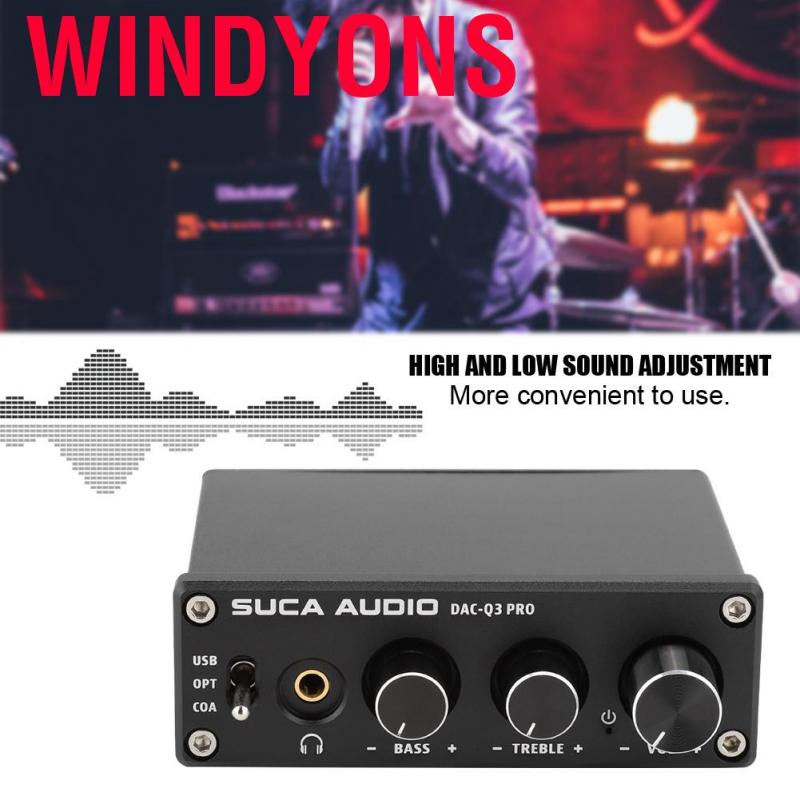 Windyons AC-Q3 PRO DAC อุปกรณ์ถอดรหัสเสียงพร้อมหูฟังในหูฟัง 3.5 มม.