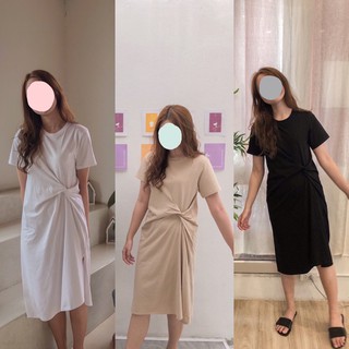 Everydayy.bff | พร้อมส่ง 🌷Ella dress🌷 พร้อมส่ง☁️ เดรสยาวแขนสั้นไขว้หน้า งานดีผ้าดีมากๆค่าาา