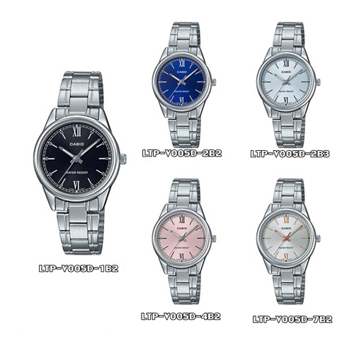 CASIO นาฬิกาข้อมือผู้หญิง รุ่น LTP-V005D,LTP-V005D-1B2,LTP-V005D-2B2,LTP-V005D-2B3,LTP-V005D-4B2,LTP-V005D-7B2