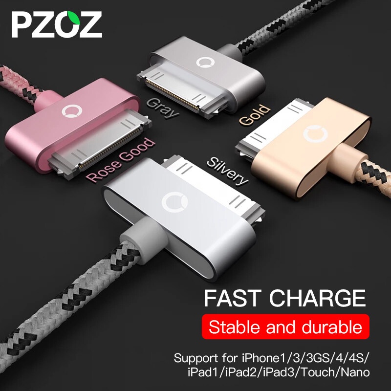 Pzoz สายชาร์จ USB แบบชาร์จเร็ว สําหรับ Iphone 4 s Iphone 4S iPad 1 2 3 IPod Nano
