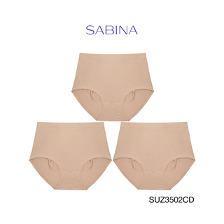 Sabina กางเกงชั้นใน (Set 3 ชิ้น) Seamless Fit (ทรง Half )  รุ่น Panty Zone รหัส SUZ3502CD สีเนื้อเข้ม