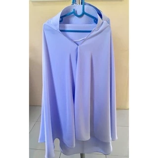 ฮิญาบเด็กนักเรียนผ้าบิสกิน สีขาวโอโม่