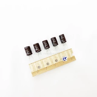 (จำนวน 5ชิ้น) 220UF 25V NIPPON 105C SIZE 8X11.5MM. TAPPING สีน้ำตาล ขาห่าง คาปาซิเตอร์