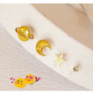 Galaxy set ear cuffs (เซตหนีบสีเหลือง)