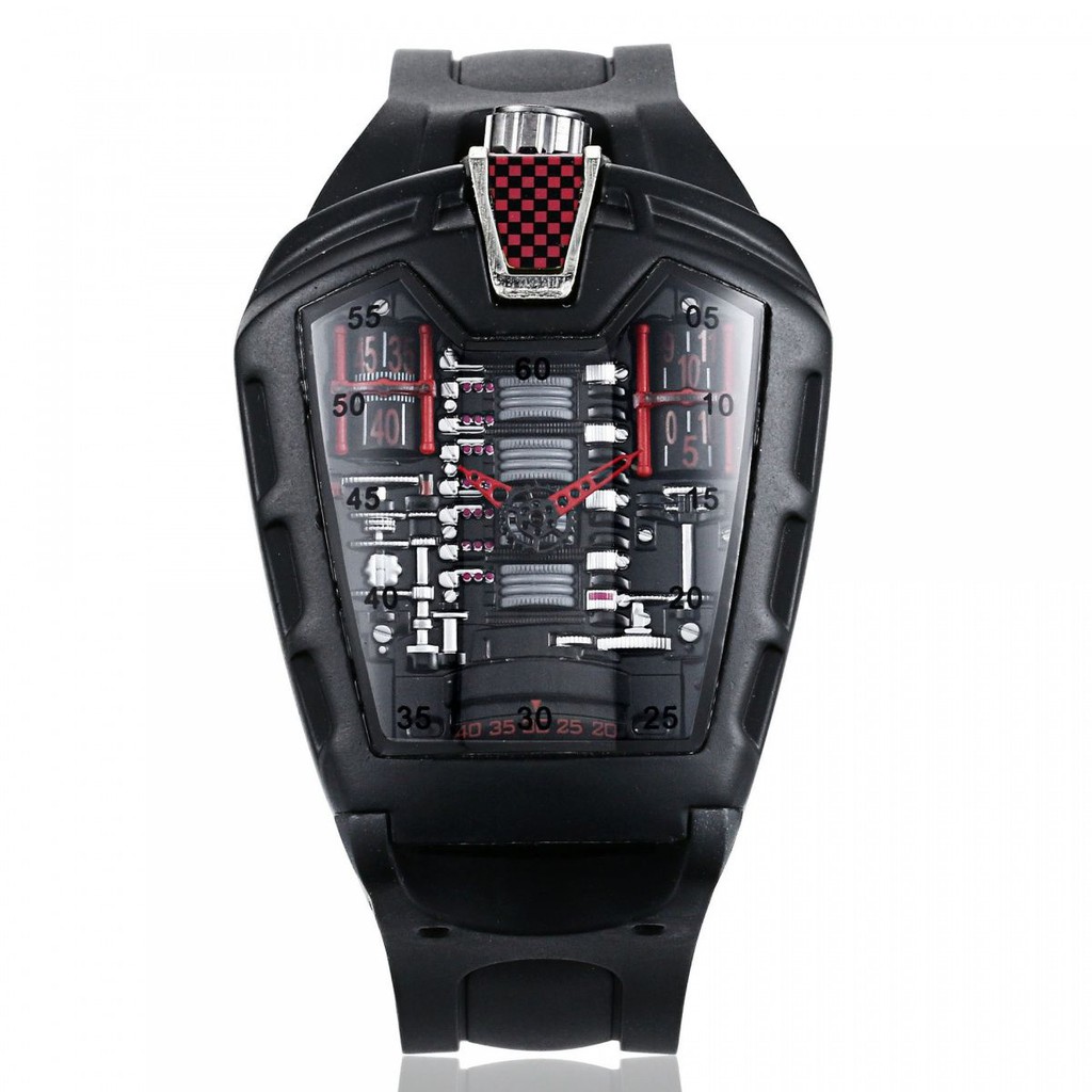 ۩✴✳บุคลิกภาพ Ferrari sports car concept watch racing เครื่องยนต์ช่อง 6 สูบผู้ชายนาฬิกาสร้างสรรค์นาฬิ