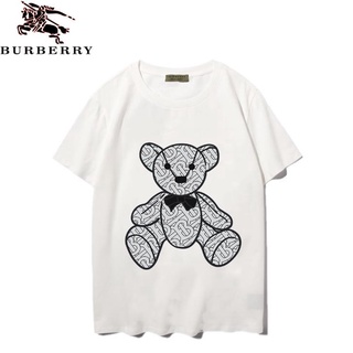 เสื้อยืดคอกลม แขนสั้น ผ้าฝ้าย พิมพ์ลาย Burberry ทรงหลวม สําหรับผู้ชาย และผู้หญิง 01 S-5Xl