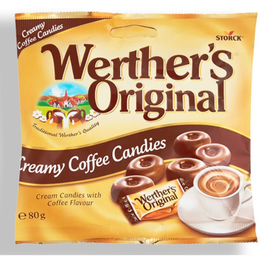 Werther's Original Creamy Coffee Candies 80 g.เวเธอร์ ลูกอม รสครีมกาแฟ 80 กรัม ขนมขบเคี้ยว