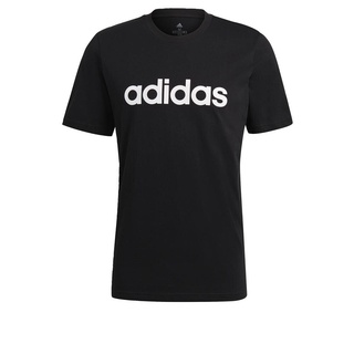 adidas เสื้อยืด Essentials Embroidered Linear Logo ผู้ชาย สีดำ GL0057 เสื้อยืดคอกลมผ้าฝ้าย