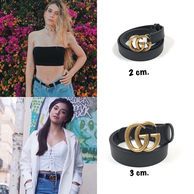 leather belt with double g