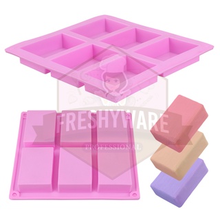 แม่พิมพ์ซิลิโคน 6 ช่อง สี่เหลี่ยม ผืนผ้า พิมพ์สบู่ โฮมเมด ถาดอบ พิมพ์วุ้น Rectangle Silicone Mold พิมพ์ซิลิโคนทำขนม